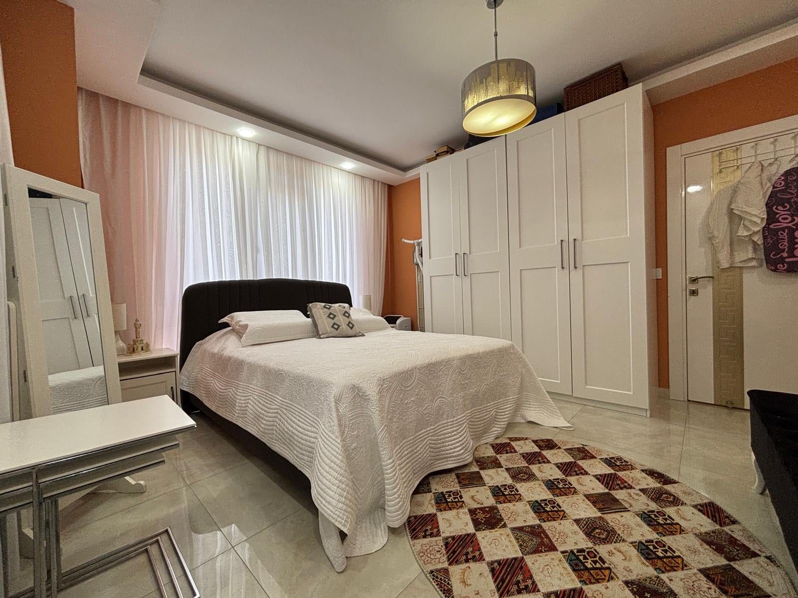 Furnished Apartment with Modern Decor, Living Room and Kitchen