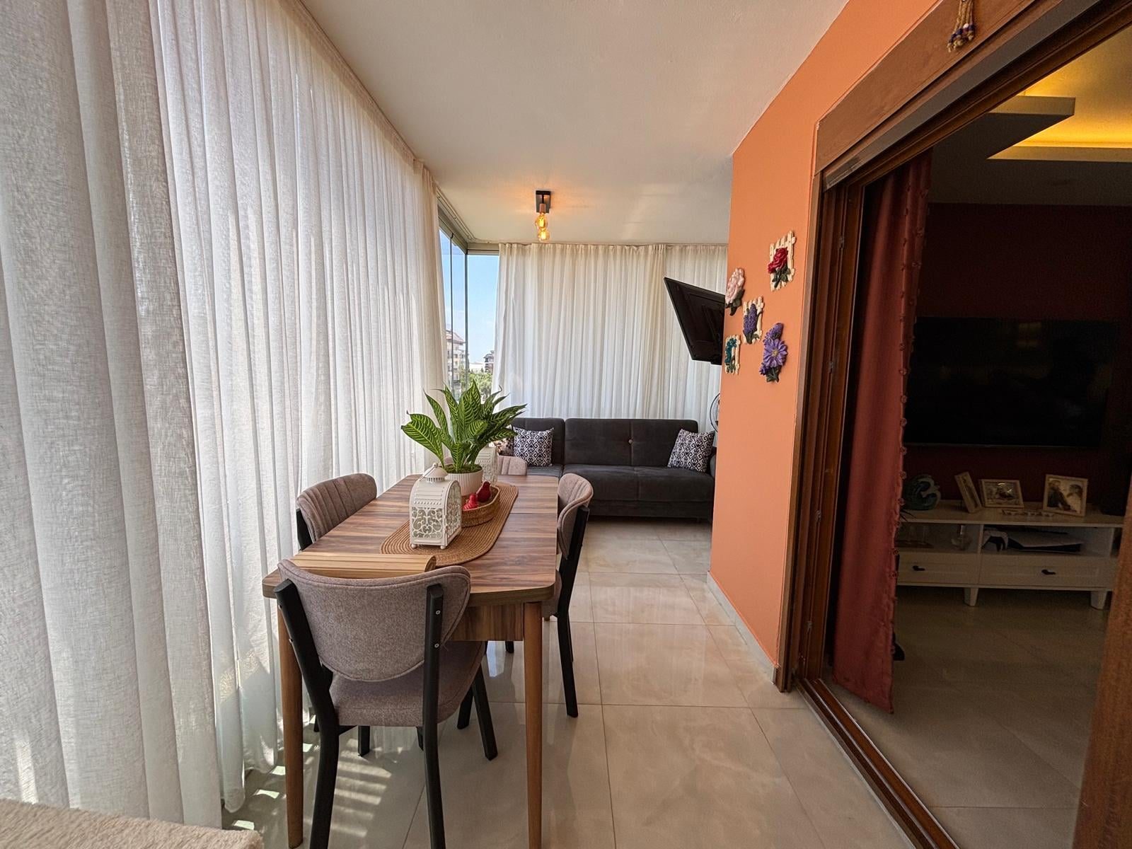 Furnished Apartment with Modern Decor, Living Room and Kitchen