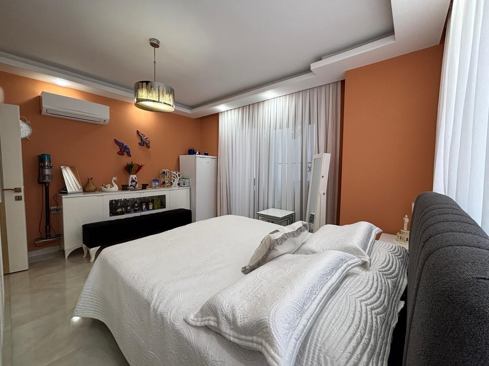 Furnished Apartment with Modern Decor, Living Room and Kitchen